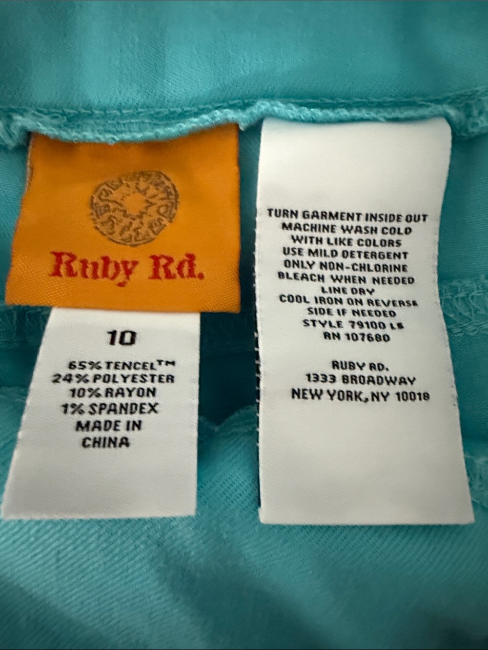 Ruby Rd. Teal Cropped Pull-On Pants - Picture 4 of 7
